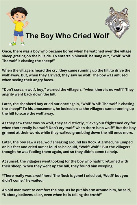 The Boy Who Cried Wolf Story (Short Story for KIDS) .